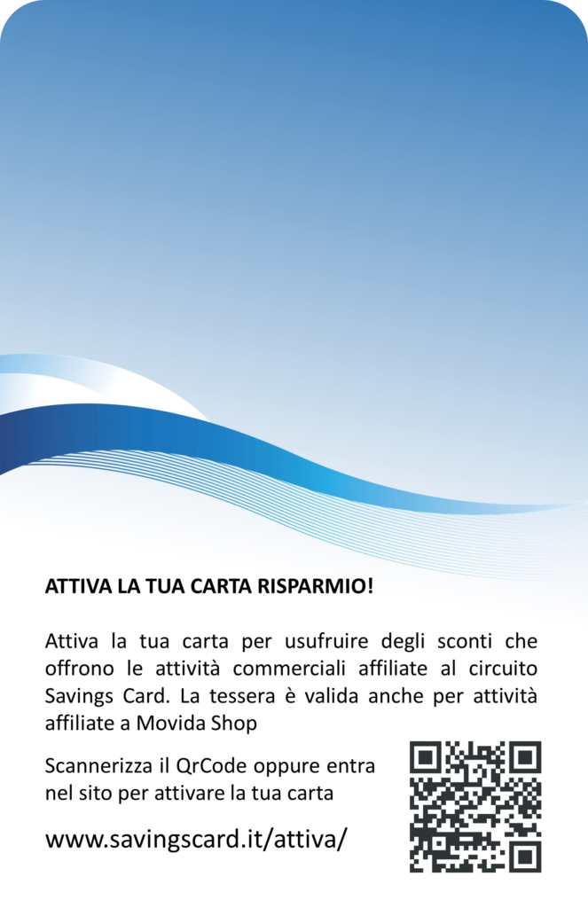 Carta risparmio Savings Card Movida Shop